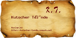 Kutscher Tünde névjegykártya